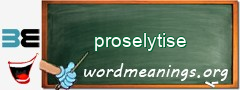 WordMeaning blackboard for proselytise